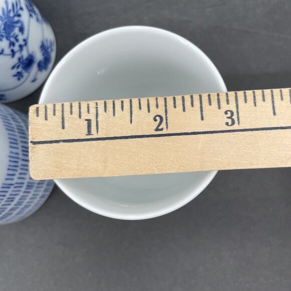 IKEA Set of 4 Blue White Teacups 7 oz No Handles Saki Cups Wine Asian #21986 - Picture 9 of 9